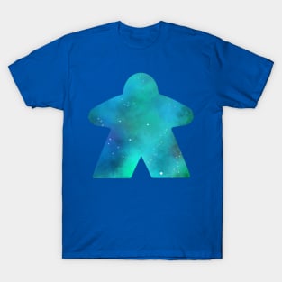 Sky Blue Space with Stars Meeple | Board Game Fan T-Shirt